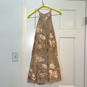 Show Me Your Mumu Gold Dress w/ Rose Gold Flower